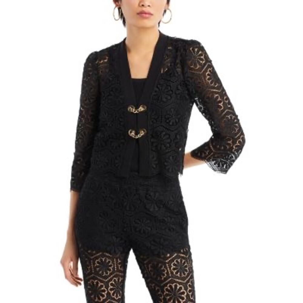 Generation Love Noelle Black Lace Hook-and-Eye Chain Top Size S